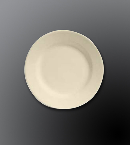 Rolled Edge Ceramic Dinnerware Dover White Plate 6.375" Dia.